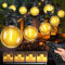 Bowfar Lichterkette Außen Strom, 15M G40 Glühbirnen Balkon Lichterketten Outdoor mit 25+2 Stk, IP68 Wasserdicht Dimmbar Pavillon String Lights mit Fernbedienung für Garten Terrasse Party Hochzeit