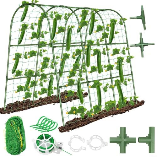 HOHOVYVY Rankhilfe Gurken,Tomaten Rankhilfe,Gurkenspalier Für Hochbeet U-Form Gartenspalier Für Kletterpflanzen