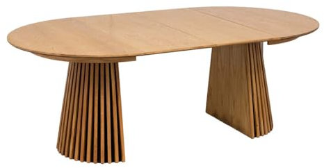 ebuy24 Osaka Esstisch inkl. 2 Zusatzplatten Ø120x120-160-200cm Eiche Furnier