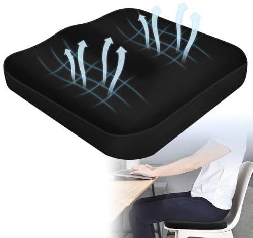Cuscino Sedia Ufficio, Cuscino Antidecubito Cuscini Seduta per Coccige | Cuscini Memory Foam Sedia, Rialzo per Sedie Ergonomico Antiscivolo per Seduta e Schienale Gaming, Cuscina, Sedile, Auto