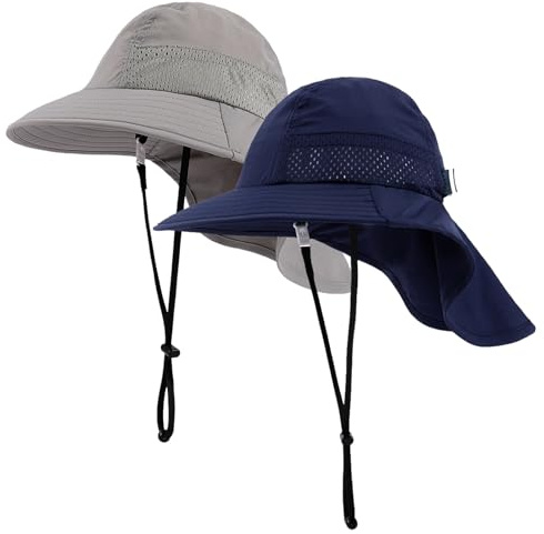 MASOCIO Baby Kinder Sonnenhut Reversibel Sommerhut Mädchen Jungen mit Breiter Krempe Fischerhut
