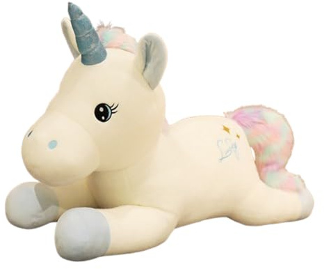 JORCEDI Einhorn Kuscheltier, Riesen Einhorn PlüSchtier FüR MäDchen, Einhornkuscheltier Groß XXL, Super Weicheseinhorn Kissen-Stofftier. Geschenke FüR Jungen MäDchen (100cm,LAN)