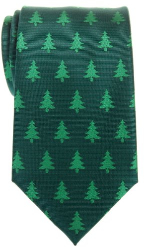 Retreez Herren Gewebte Weihnachten Krawatte Weihnachtsbaum-Muster 8 cm - grün,