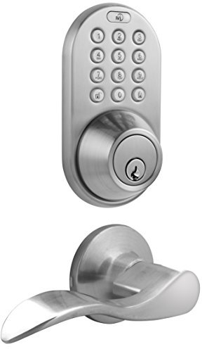 milocks dfl-02sn Elektronischer Touchpad-Eintrag Keyless-Riegel und Passage Hebel Combo, Satin Nickel