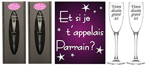 Flute Gravée - Et si je t'appelais Marraine/Parrain - Baptême & Communion