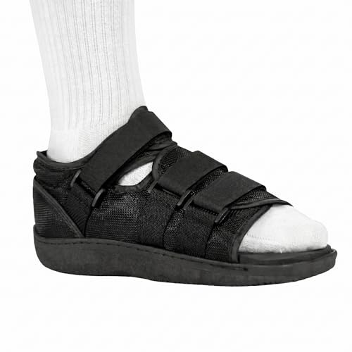 BraceAbility Post Op Shoe - Adjustable Orthopedic Medical Walking Boot for Broken Foot, Broken Toe, Stress Fracture and Injuries, Universal Cast Shoe for Men and Women After Foot Surgery (L - Female)