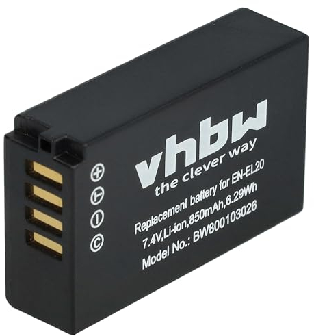 vhbw Akku kompatibel mit Nikon CoolPix A, P1000, P950 Kamera Digicam DSLR (850mAh, 7,4V, Li-Ion)