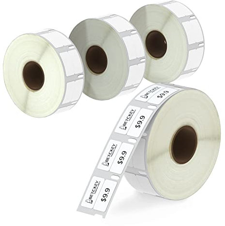 BETCKEY - 4 Rollen 11353 Selbstklebende Etiketten Kompatibel mit DYMO S0722530, 13mm x 25mm, 4000 Mehrzwecketiketten (Klein) für LabelWriter 450, 4XL NICHT passend 550 oder 5XL