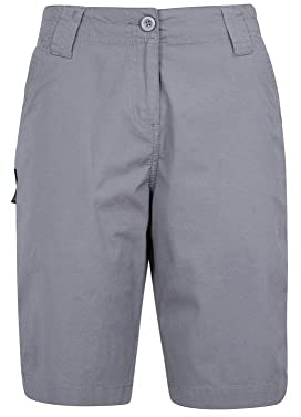 Mountain Warehouse Coast Stretch Womens Shorts - Lightweight 4 Way Stretch Short Pants, Easy Care Ladies Trousers - for Travelling & Outdoors Grey Women's Size 16