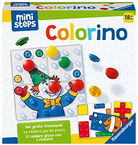 Ravensburger ministeps 4165 Colorino, Mitwachsendes Lernspiel - So wird Farben lernen zum Kinderspiel - Der Spieleklassiker für Kinder ab 18 Monaten