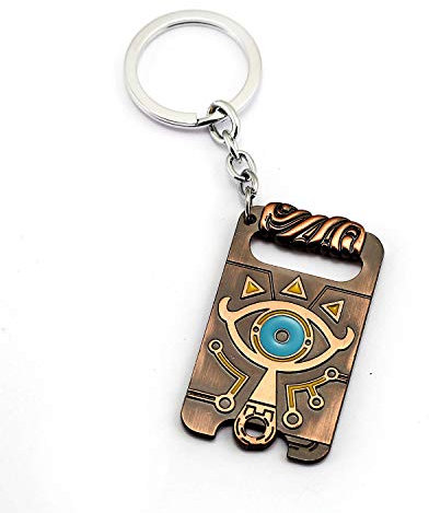 FEIDIAO Mehrfarbiger Zlda Schlüsselanhänger Metallschild Zlda Breath of the Wild Schild Schlüsselhalter, 6,2 x 3,5 cm, Zinklegierung