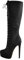 Only maker Damen Stiefel Plateau Hohe Schnürstiefel mit Stiletto Absatz Kniehohe Flanell Schwarz 43 EU