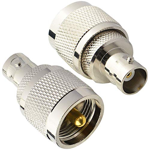 BOOBRIE 2 x Adattatore Coassiale BNC UHF Connettore PL 259 Adattatore UHF Maschio a BNC Femmina Antenna Radio portatile Adattatore per SO239/Antenne RF/Periferiche LAN wireless/Radio Wi-FI