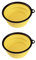 pet wiz Collapsible Travel Silicone Bowl - 350ml | Two Pack - Portable Food & Drink Bowl with Hook for Dogs & Cats (Yellow)