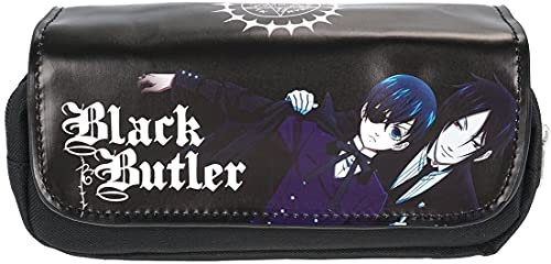 CosplayStudio Große Black Butler Federtasche mit PU-Leder Abdeckung | Schwarz