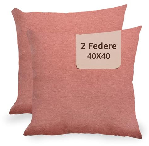 Federe Cuscini Divano 40 x 40 - Copricuscini 40x40 - Federa per Cuscino Divano e Camera da Letto - Federe per Cuscini Decorative 2 pezzi Rosa Antico