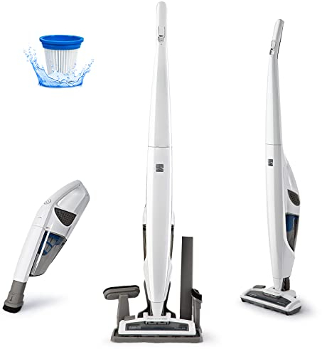 Kenmore DS1030, Aspirateur Balai léger sans Fil à 2 Vitesses, Phare LED 2 en 1 portatif pour Plancher, Tapis et Poils d'animaux, Blanc, 1,4 kg