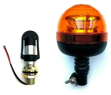 MelTruck® LED Rundumleuchte 45 LED 12V 24V Warnleuchte einzelner Blitz E9 mit Aufsteckrohr