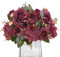 HUAESIN 2 Pcs Künstliche Blumen Pfingstrose Unechte Kunstblumen Rosen Seidenblumen Hortensien Plastikblumen Dunkelrot für Hochzeit Balkon Garten Büro Tischdeko 30cm