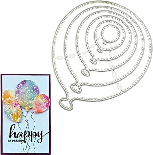 6 Stück/Lose Luftballons Metall Stanzformen, Luftballons Metall Schablonenformen Dekoration Prägeschablonen für DIY Scrapbooking Album Dekorative Prägepapier