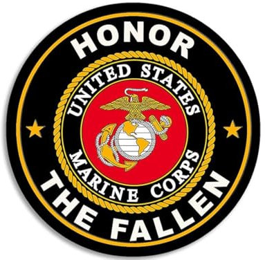 AV Magnetischer Magnet Honor The Fallen Marines (rund) US Marine Corp Driving Automagnet, Never Forget Our Members of The Corps, magnetischer Aufkleber für Autos, Vans und Fahrzeuge