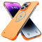 GRECAZO Magnetic Slim Case Fit for iPhone 14 Pro Max Phone Case 6.7(2022) Ultra-Thin Lightweight Durable Frameless Matte Hard MagSafe Cover Case with Pull Ring Shockproof Non Slip Rope-Orange
