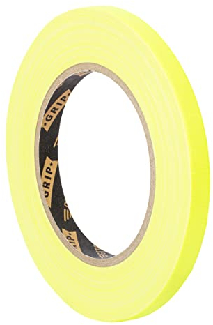 GRIP Eventbasics GT PRO Spike Tape neongelb | Gewebeband 10 mm x 25 m | Tape Art | Markieren | Basteln