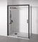 Mampara de ducha angular 1 corredera + 2 fijos - sin perfilería inferior - Cristal transparente templado 6mm - Negro mate - Ancho adaptable 105-110 x 87-90cm - Posición puerta derecha - Alto 195cm