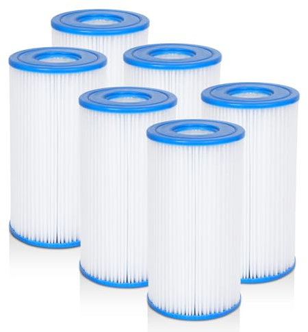 Future Way 6er-Pack Poolfilter A oder C Ersatz für Intex 1000/1500/530 GPH Filterpumpe für oberirdische Pools, ersetzt Typ A oder C