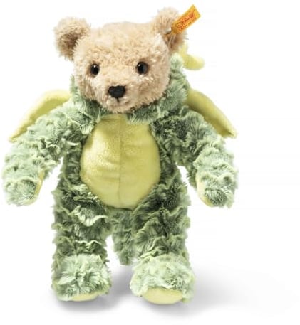 Steiff Kuscheltier Hoodie-Teddybär Drache, Süßes Stofftier, Kinder, Jungen & Mädchen, Soft Cuddly Friends, Plüschtier 27 cm, Grün, 113284