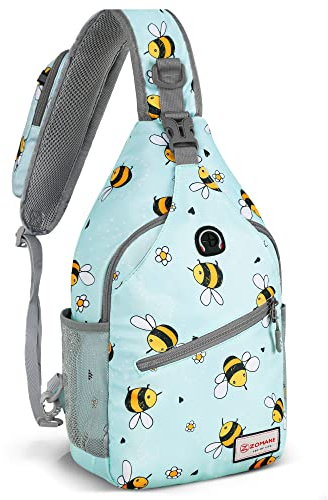 ZOMAKE Brusttasche Herren Diebstahlsicher 8L - Crossbody Bag Für Männer Frauen Herren Schultertasche Sling Bag Für Outdoor Radfahren Reisen Wandern(Biene blau)