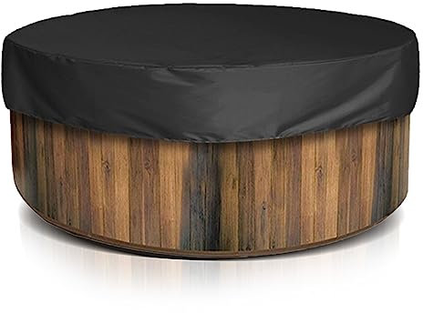 Cubierta para Bañera de Hidromasaje, Impermeable, para Exteriores, Portátil, para Patio, Redonda, Inflable, para Bañera de Hidromasaje, Cubierta Protectora para SPA, para Bañera, (Negro)