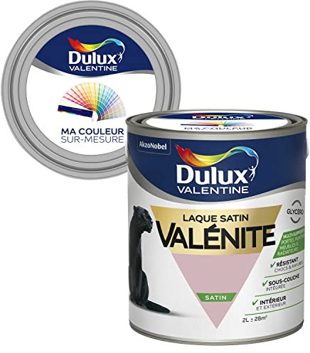Ma Couleur Sur-mesure par Dulux Valentine – Peinture Laque Glycéro - Grande résistance pour boiseries et ferronneries - Satin Rose des Sables 2 L