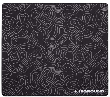 Higround BLACKICE Grand Tapis de Souris de Jeu topographique, Tapis de Souris de Bureau à Vitesse Moyenne, Bord Plat, Gamme complète de mouvements, Base en Caoutchouc antidérapant, Parfait pour Les