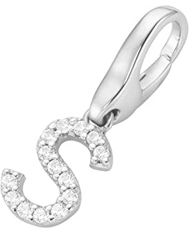 Giorgio Martello Milano Charm Buchstabe S, Zirkonia Steine, Silber 925