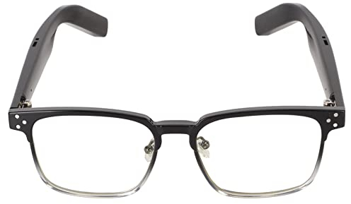 Smart Brille, Kabellose Brille, IPX4 Wasserdicht, Rauschunterdrückung, Hören Sie Musik und Anrufe, BT Open Ear Smart Brille mit Anti Blau Linse und Stereo Lautsprechern (Schwarzer progressiver