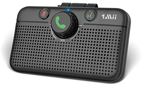 1Mii Manos Libres para Coche Bluetooth 5.3 con Siri y Google Assistant, Kit de Altavoz de 3W Inalámbrico para Llamadas, GPS, Conexión Dual Automática