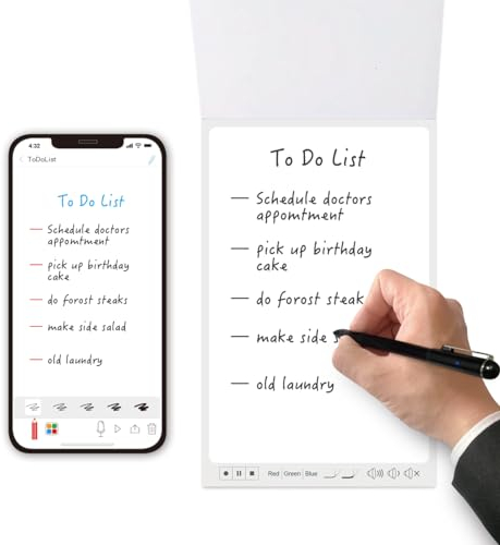 Ophayapen Smart Pen + Mini Notebook, Digital Real-Time Sync Pen for Scanning, Storage and Sharing, Ideal Smart Pen for Note,Drawing