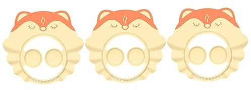 Toyvian 3pcs Shampoo Cap Cartoon Animal Adjustable Ear Protector Bathing Hat for Boy Girl Soft Material for Shower Hair Protection for Bathtub Play
