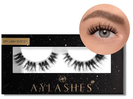 AYLASHES - DIY Wimpernextensions Pre Cut LIKE A LADY Wimpernbänder | bis zu 7 Tage Halt | Wimpern DIY Set für zu Hause | künstliche Wimpern | lash extension set