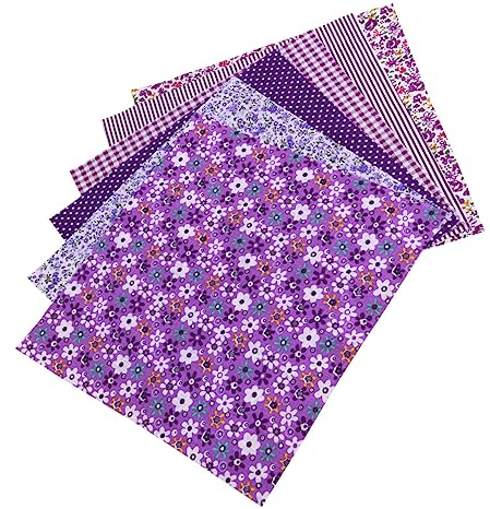 EXCEART 18 Stück Leinen-Steppdecke Lila Stoff Bling-Dekor Lila Einstecktuch Quilt-Stoff Quadrate Blumenstoff Für Kleidung Blumen-Baumwollstoff Box Dekorieren Kleiner Stoffkopf