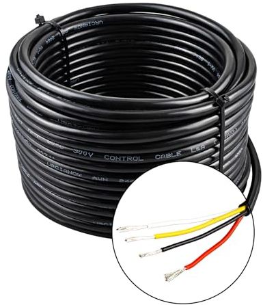 URCIANOW Cable 4 Hilos Cable 20AWG 15,24 metros alambre eléctrico 4x0,5mm² cable eléctrico de fuerza 20 UL2464 cable eléctrico 20 AWG cable de PVC con alambre de cobre estañado