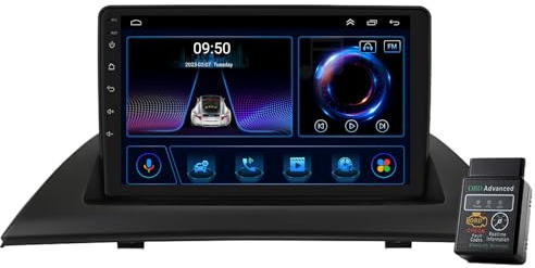 Für BMW X3 E83 2004-2012 8 Core 9 32GB Android 12 Autoradio DAB+Radio CarPlay Navi GPS HD Touchscreen Autoradio Bluetooth DAB+Radio WiFi,FM RDS Radio DSP USB (4GB RAM+ 64GB ROM)