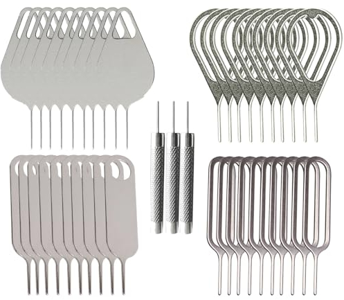 Bustlwor 43 Piezas Pines para Tomar Tarjetas, Herramientas de Agujas de Expulsión de Bandeja de Tarjeta Sim, Extractor de Punta Blanda, Bolígrafo para Todos Los Teléfonos Móviles