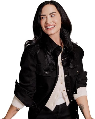 Amazon Essentials Chaqueta de Mezclilla Pesada de Ajuste Grande para Mujer, Color Negro, Talla M