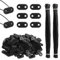 210 Sets Kit de Fixation de Clôture Brise-Vue de Confidentialité en PVC Résistants à Intempéries, Clips de Montage en PVC, avec 210 Attaches de Câble, pour Pelouse Clôtures Jardin (Noir)