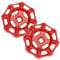2 Stück Metall Wasserrohr Ventil 6 x 6 mm - Handrad Kugelhahn Eisen - Wasserhahn Griff Rot - Absperrventil Ersatz