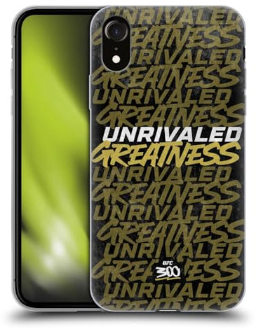 Head Case Designs Offizielle UFC Unübertroffene Größe Schwarz 300 Logo Soft Gel Handyhülle Hülle kompatibel mit Apple iPhone XR