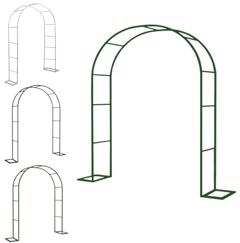 Freistehend Gartenbogen Für Kletterpflanzen, Breit 1,4 M, 1,8 M, 2,3 M, 2,5 M, 3,1 M, Rosenbogen, Metall Rankhilfe Für Hochzeitsfeiern Im Freien, Einfach Zu Montieren, Schwarz ( Color : White , Size :