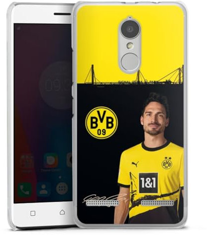 DeinDesign Hard Case kompatibel mit Lenovo K6 Schutzhülle transparent Smartphone Handy Hülle Borussia Dortmund Mats Hummels BVB